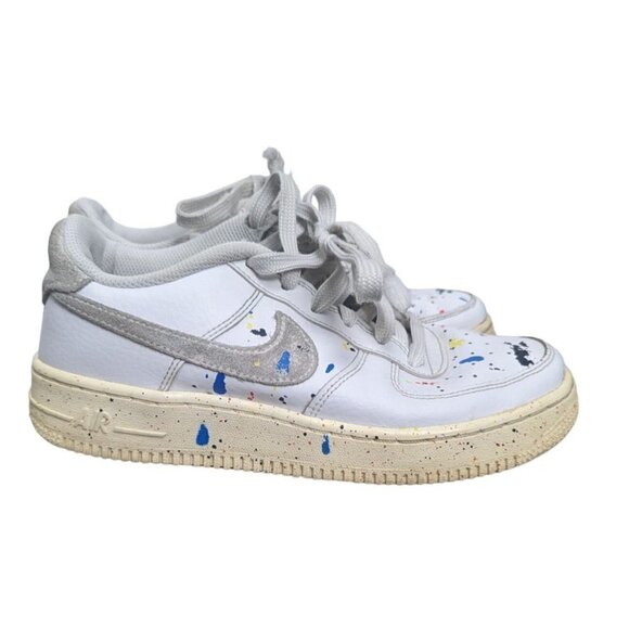Nike Air Force 1 LV8 3 GS White Paint Splatter DJ2598-100 Shoes Size Youth 5Y - Picture 2 of 9